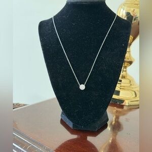 Sterling Silver CZ Adjustable Necklace 16-18‎